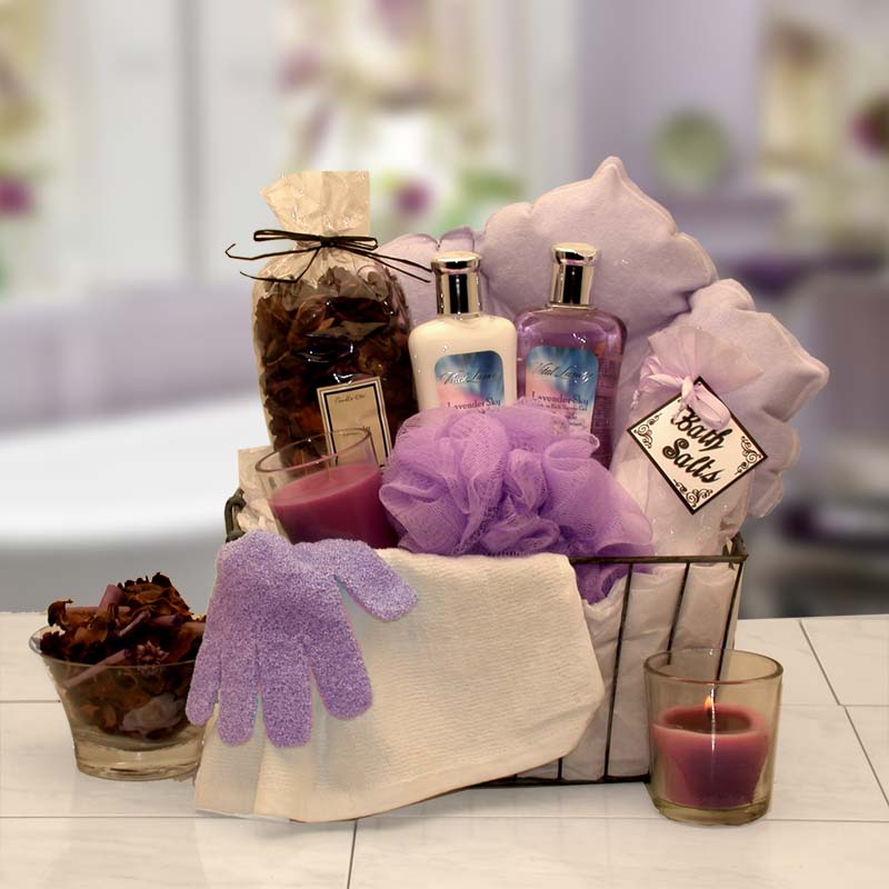 Spa Gift Basket - All Natural, Relax and Renew - Gifts to Help Relaxation and Pamper - Her, She, Mom, Friend - Baskets Filled with Self Care Items for
