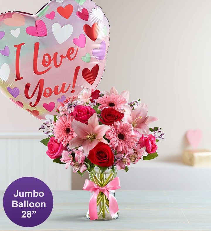 Fields of Europe Romance with Jumbo Love Balloon Large