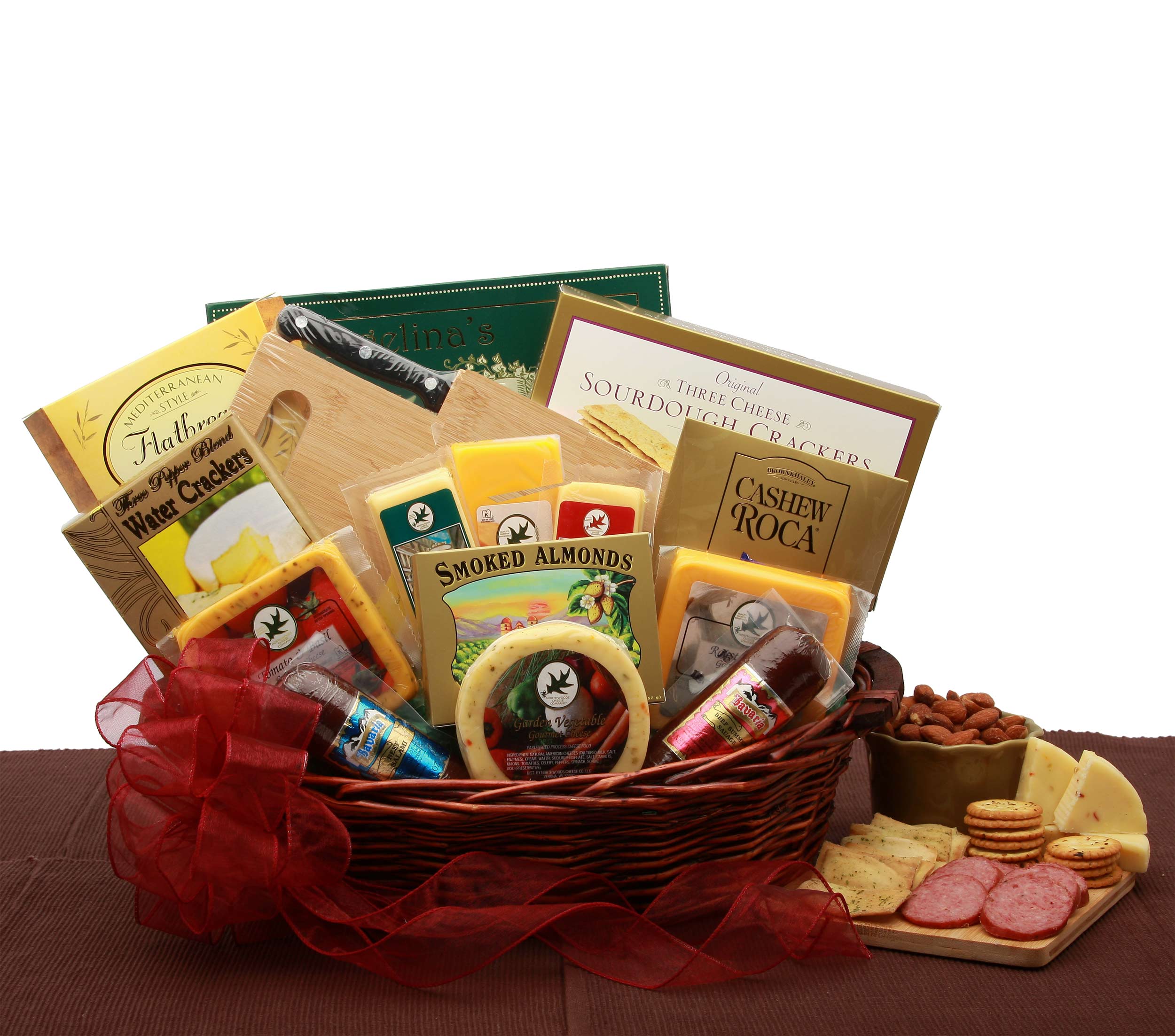 Meat & Cheese Wooden Gift Crate - Sympathy Gift Baskets