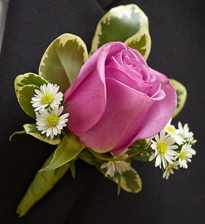 Purple Rose Boutonnieres Purple Rose Boutonnieres