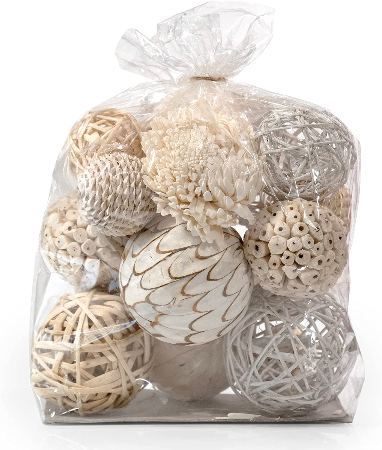 Large Decorative Balls Bowl Filler Decor Orbs White & Cream (Natural White)