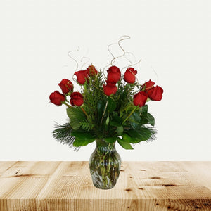 Christmas Classic Dozen Red Roses