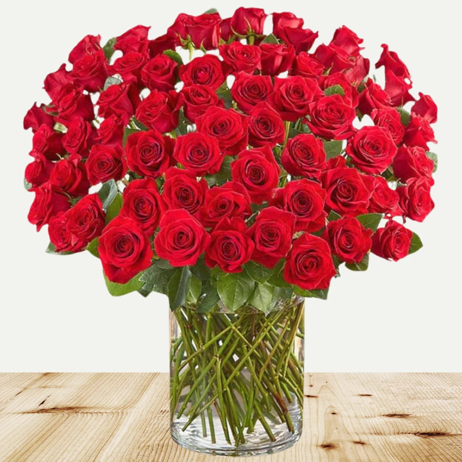 Fifty Long Stem Red Roses of Romance