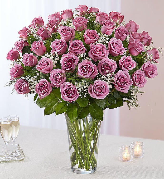 Deluxe Elegance Long Stem Lavender Roses