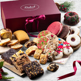 Cesta de lujo de productos horneados navideños