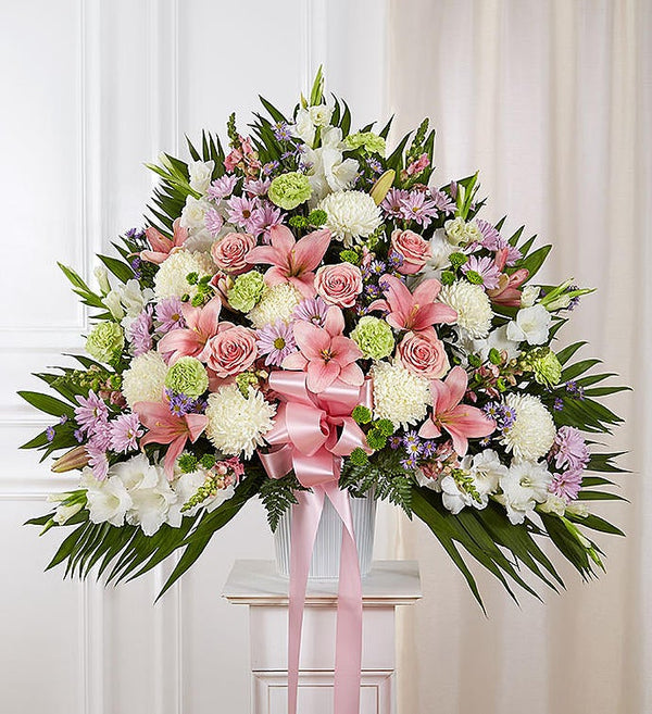 Panier pastel « Sincères condoléances »