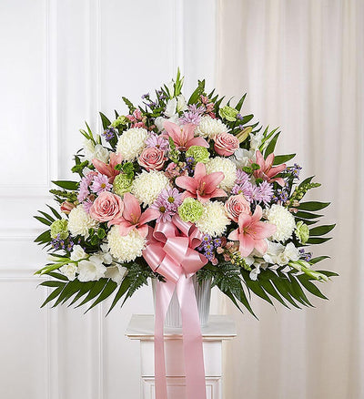 Heartfelt Sympathies Pastel Standing Basket Heartfelt Sympathies Pastel Standing Basket