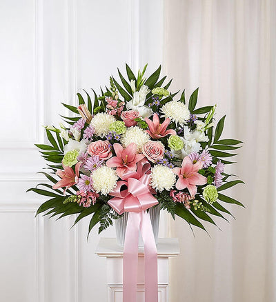 Heartfelt Sympathies Pastel Standing Basket Heartfelt Sympathies Pastel Standing Basket
