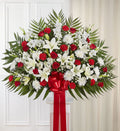 Heartfelt Sympathies Standing Basket Red & White