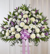 Heartfelt Sympathies Lavender & White Standing Basket