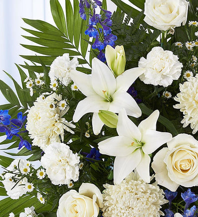 Blue & White Funeral Standing Spray Blue & White Funeral Standing Spray
