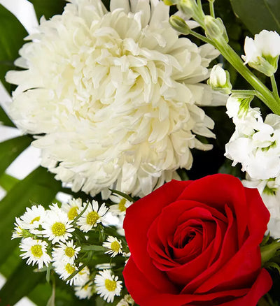 Red & White Sympathy Standing Spray Red & White Sympathy Standing Spray
