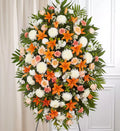 Peach, Orange & White Sympathy Standing Spray