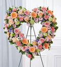Always Remember Floral Heart Tribute- Pastel