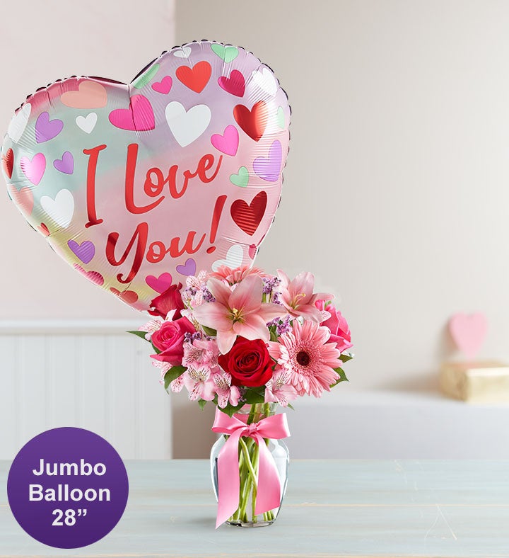 Fields of Europe Romance with Jumbo Love Balloon Small
