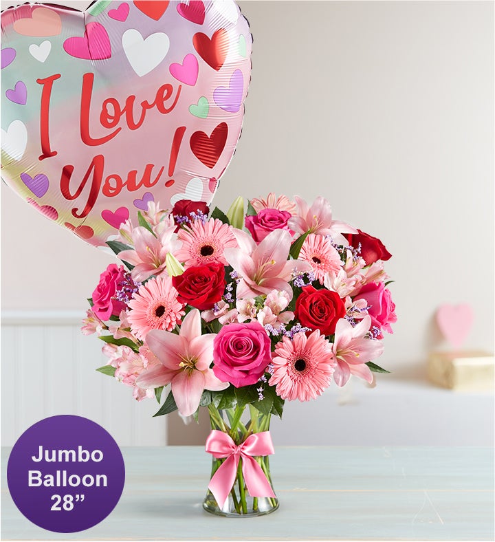 Fields of Europe Romance with Jumbo Love Balloon Extra Large
