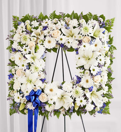 Sentimental Solace Wreath - Blue & White Sentimental Solace Wreath - Blue & White