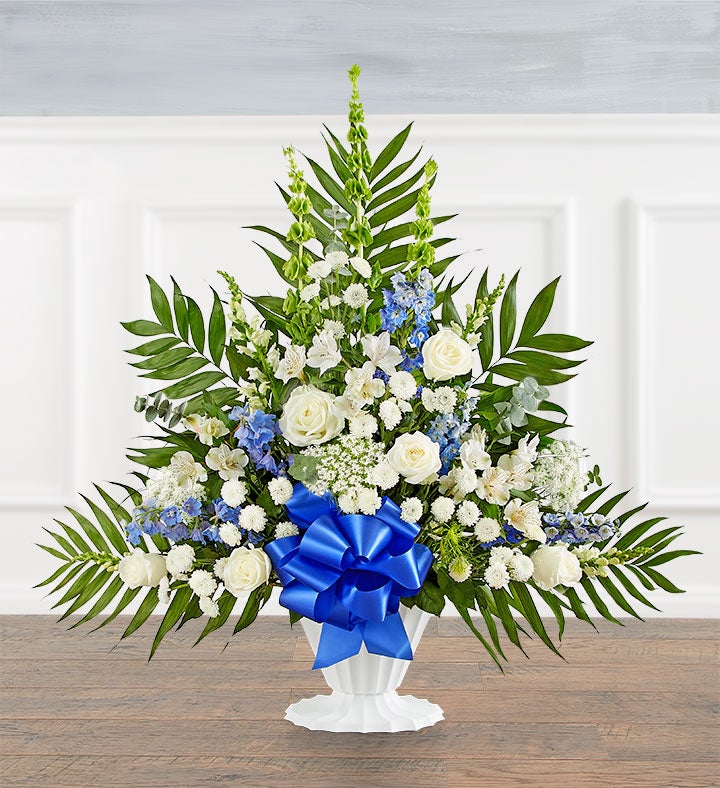 Tranquility Floor Basket - Blue & White