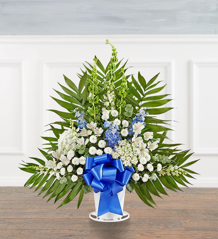 Tranquility Floor Basket - Blue & White