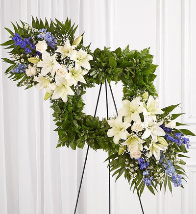 Cherished Remembrance Wreath - Blue and White Cherished Remembrance Wreath - Blue and White