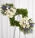 Cherished Remembrance Wreath - Blue and White