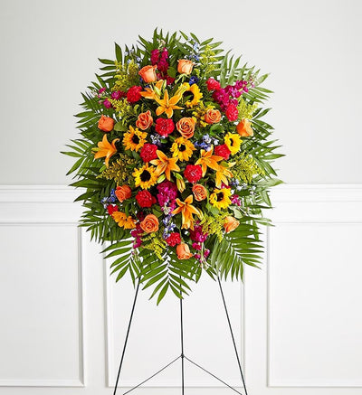 Vibrant Funeral Standing Spray Vibrant Funeral Standing Spray
