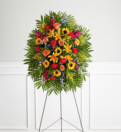 Vibrant Funeral Standing Spray Vibrant Funeral Standing Spray
