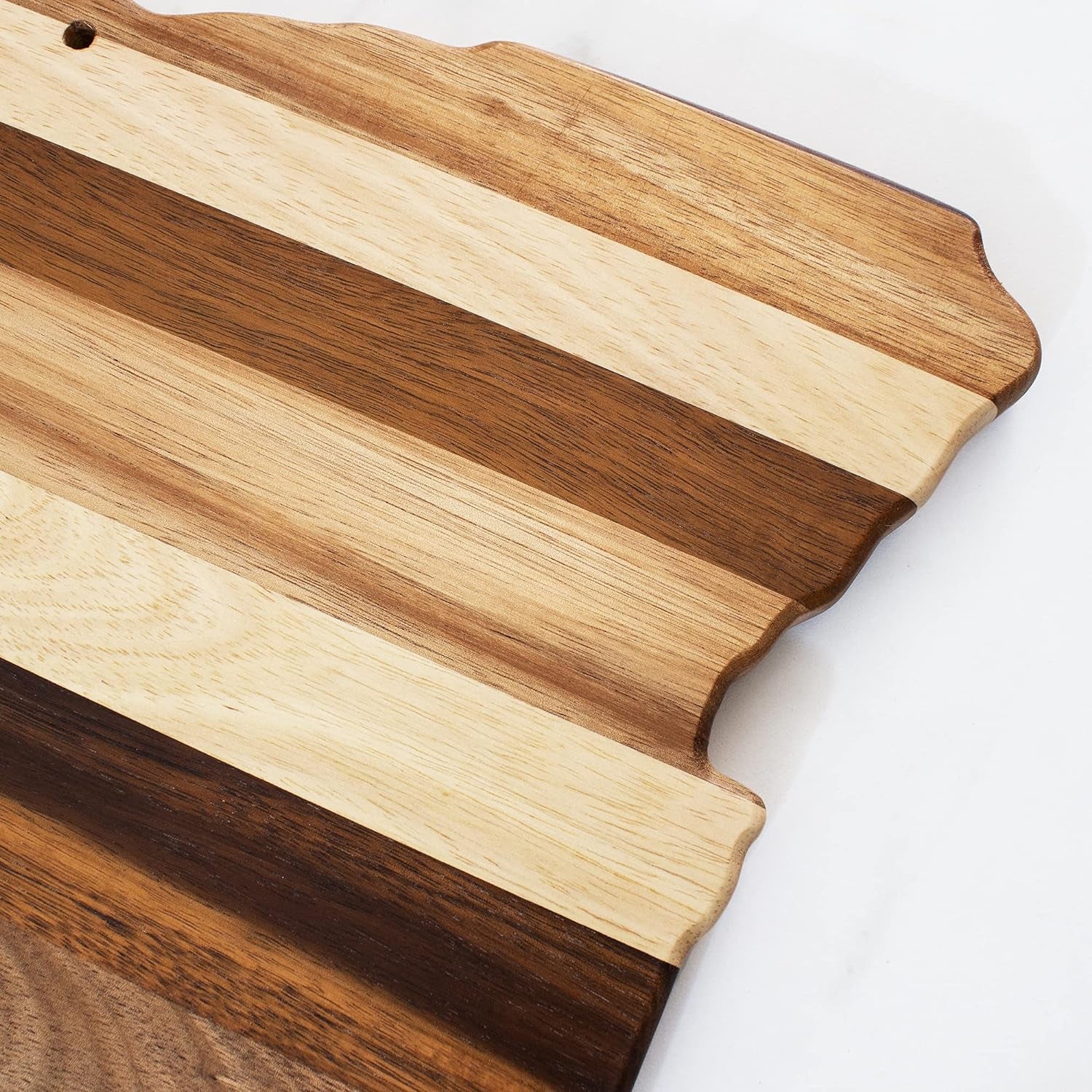 Rock & Branch Shiplap Series Oregon State Shaped Wood Cutting Board and Charcuterie Serving Platter, Includes Hang Tie for Wall Display