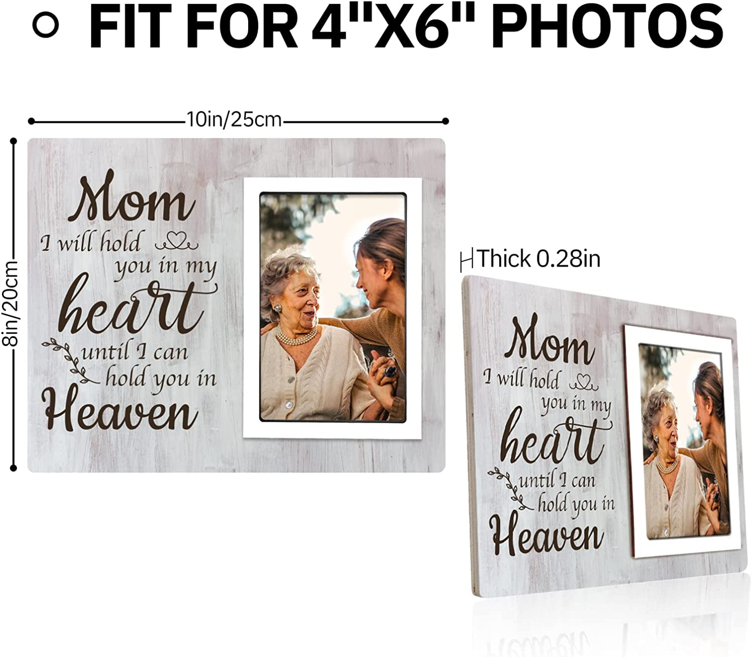 Memorial Gift for Loss of Mother - Memorial Picture Frame - Loss of Mother Sympathy Gifts, Bereavement Gifts for Loss of Mom - Fits 4X6 Inches Photo