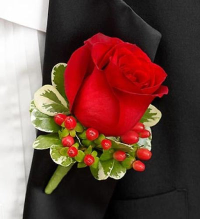 Red Rose Boutonniere Red Rose Boutonniere