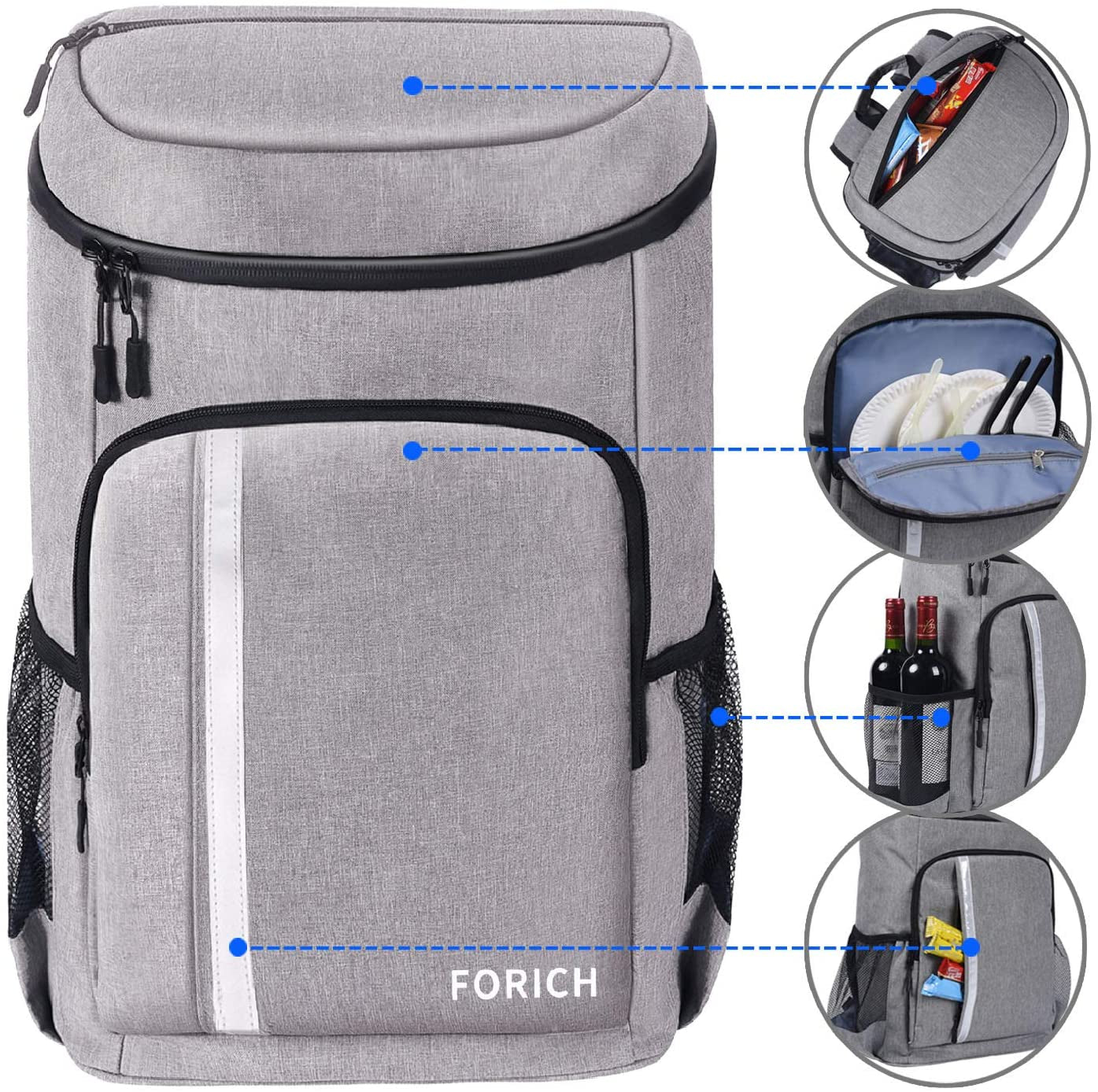 Insulated Waterproof Backpack Cooler Bag Lightweight and Leakproof Soft Cooler for Men and Women Ideal for Work Lunch Picnics Camping and