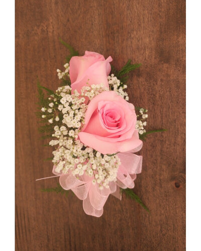 Pink Two Roses Corsage Pink Two Roses Corsage