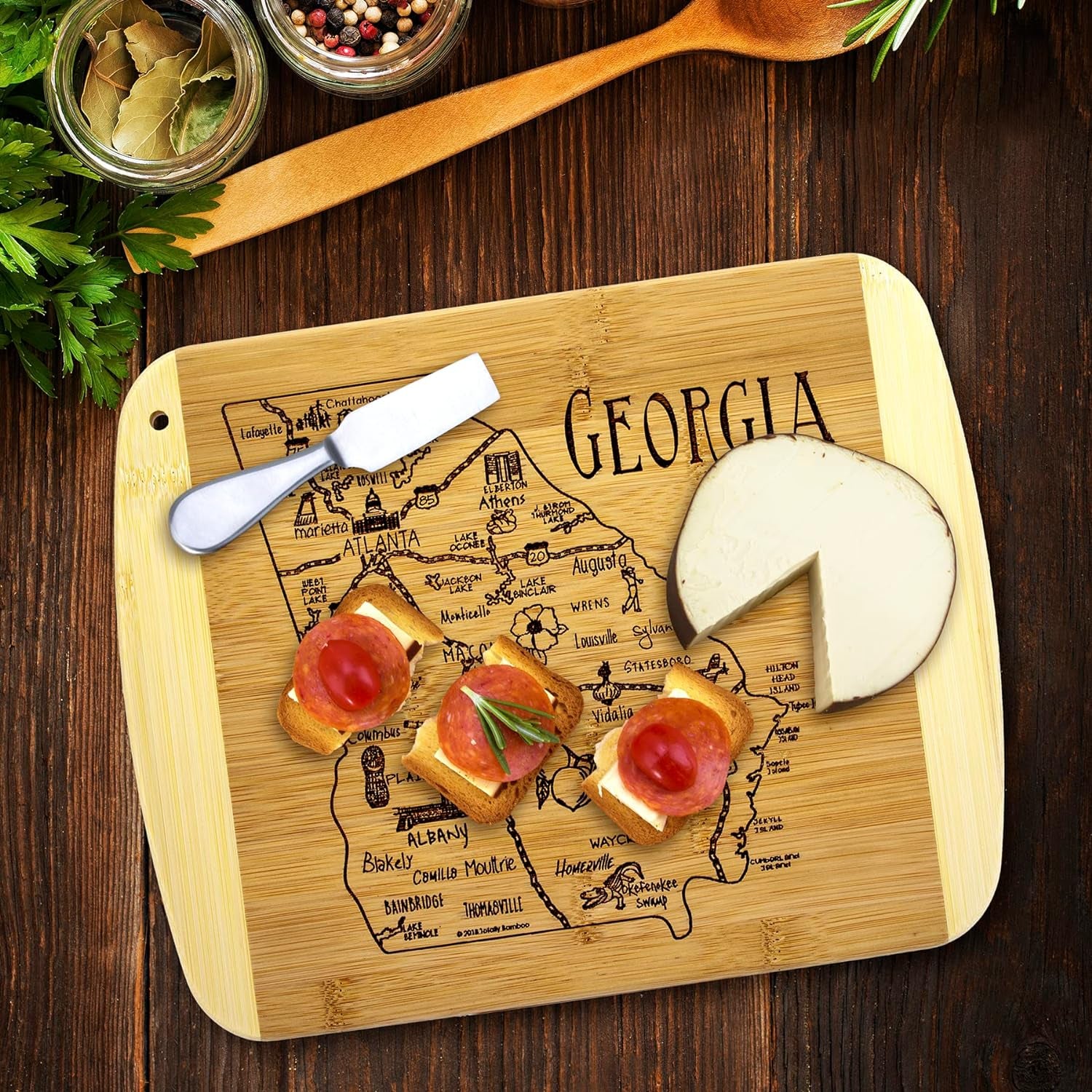 a Slice of Life Georgia State Serving and Cutting Board, 11" X 8.75"