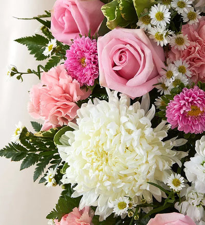 Always Remember Floral Heart Tribute - Pink & White Always Remember Floral Heart Tribute - Pink & White
