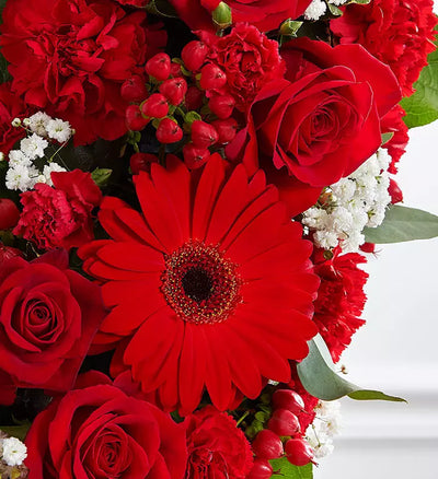 Always Remember Floral Heart Tribute- Red Always Remember Floral Heart Tribute- Red