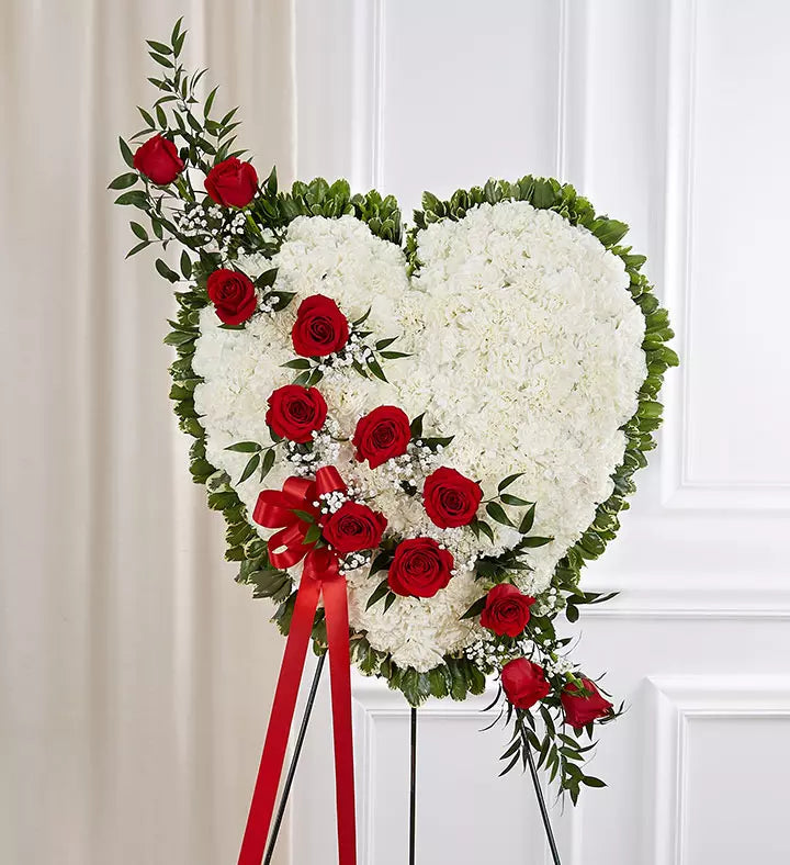 Always In My Heart Floral Heart Red & White