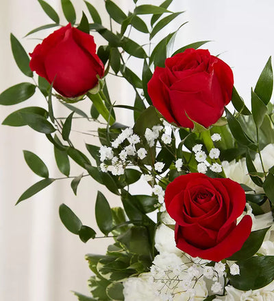 Always In My Heart Floral Heart Red & White Always In My Heart Floral Heart Red & White