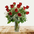 One Dozen Deluxe Red Roses