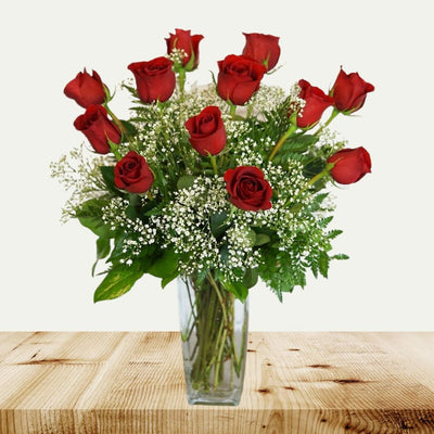 One Dozen Deluxe Red Roses One Dozen Deluxe Red Roses