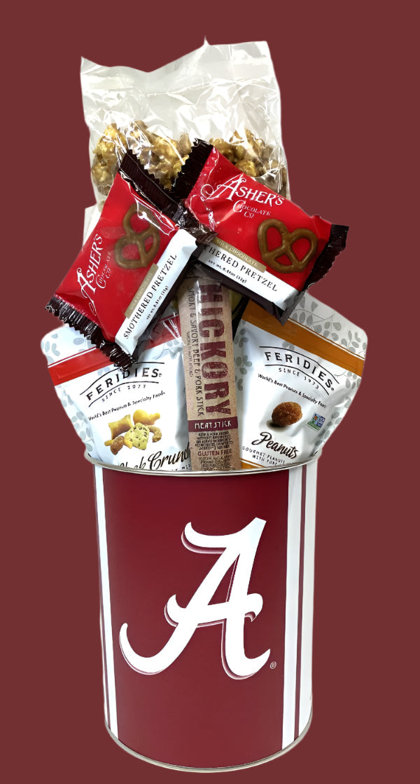 JGB Sports - Alabama Crimson Tide Gift Tin  Basket - Made In America