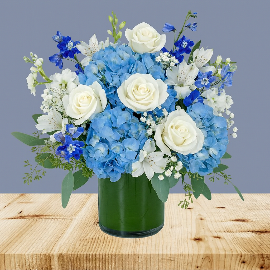 Them Boy Roses Soft Blue Designer's Choice Bouquet | James Cress Florist