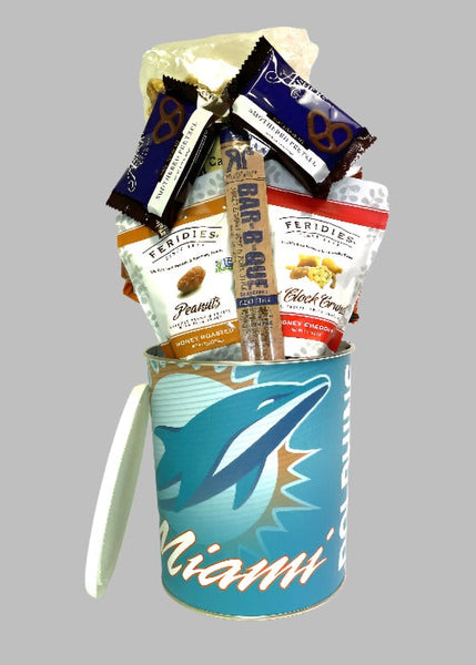 JGB Sports - Miami Dolphins Gift Tin Basket - Made In America