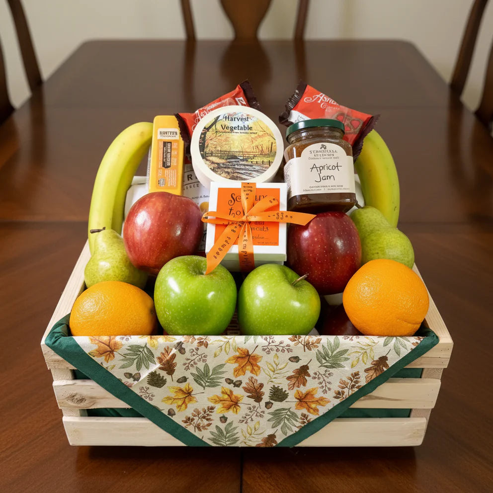 Bountiful Fruit, Cheese, & More Gift Basket