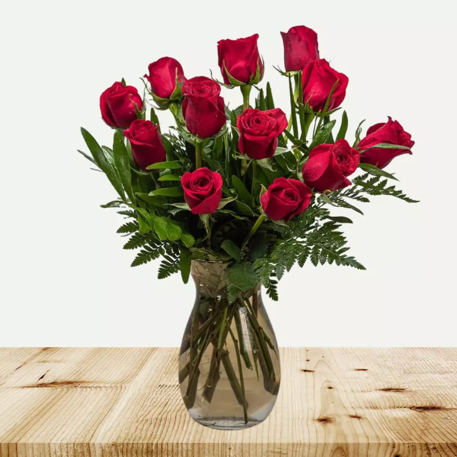One Dozen Classic Red Roses
