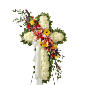 Funeral Cross Flowers Same-Day Delivery