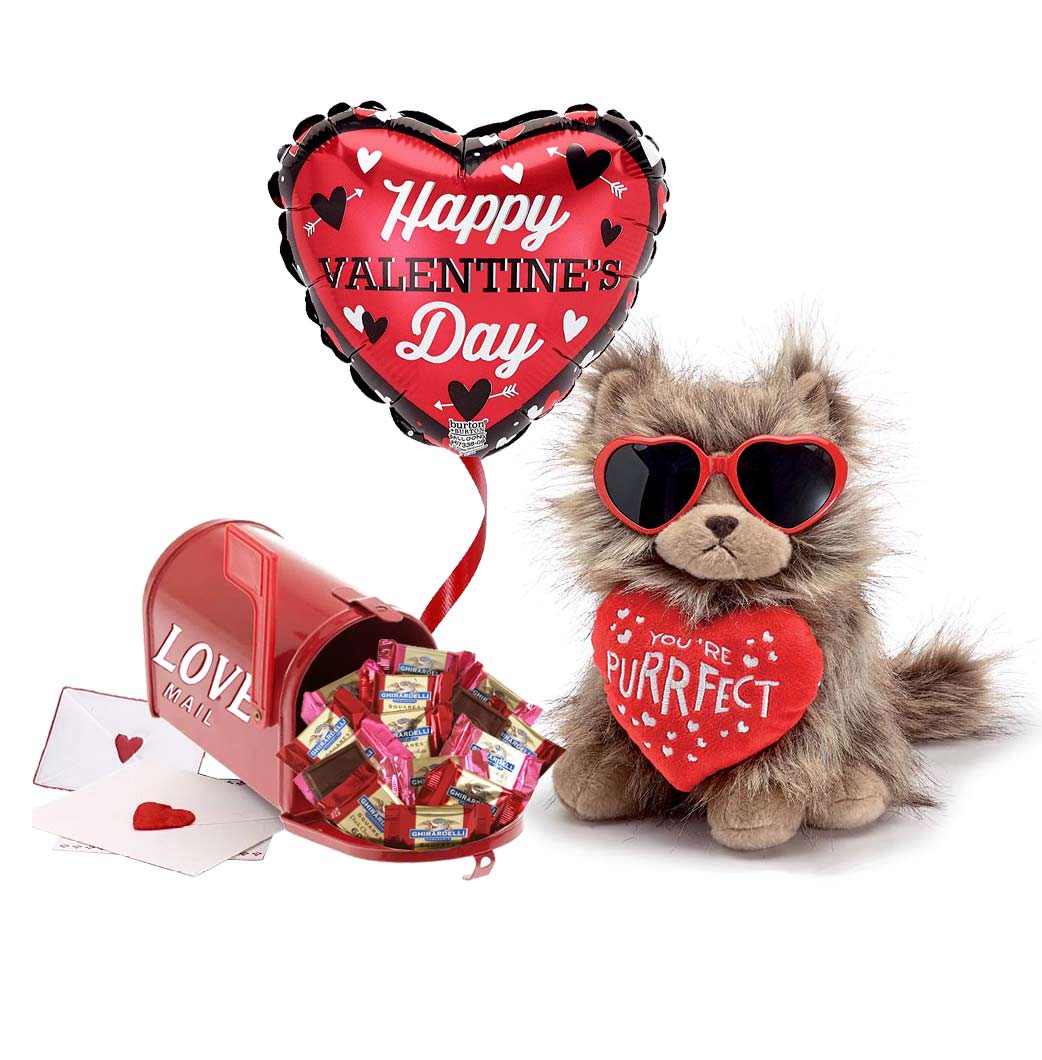 You're Purrrfect  Valentine Plush Gift set with chocolates