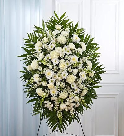 White Funeral Standing Spray White Funeral Standing Spray