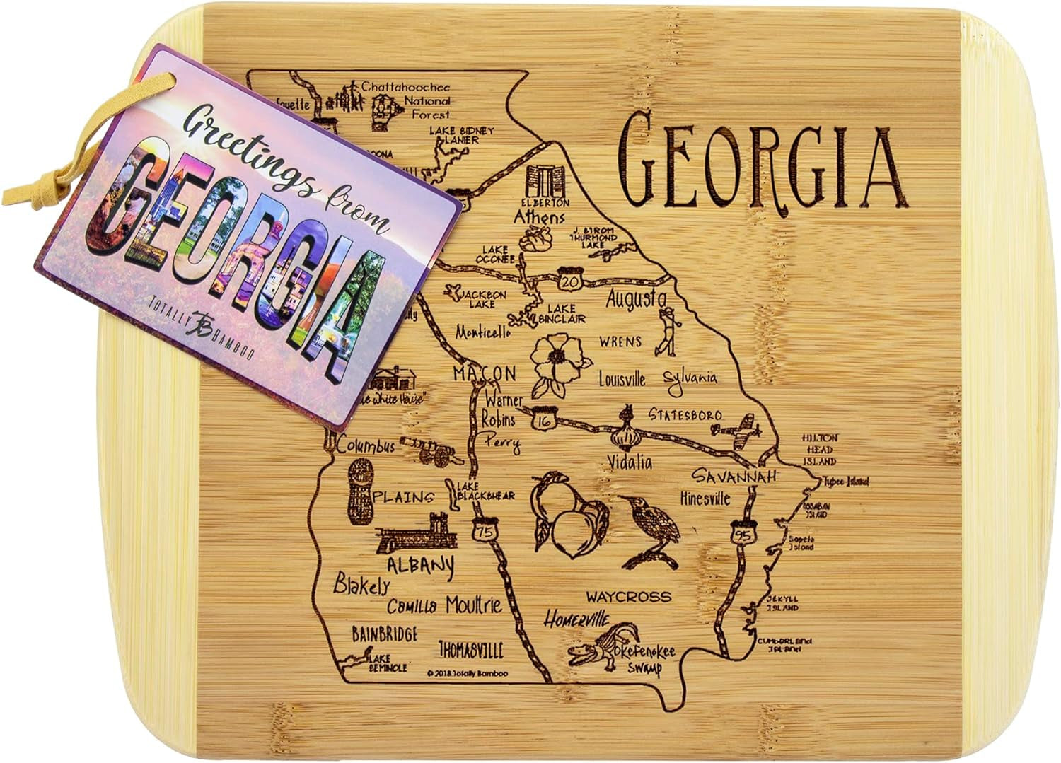 a Slice of Life Georgia State Serving and Cutting Board, 11" X 8.75"