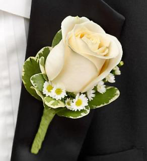 White Rose Boutonniere White Rose Boutonniere