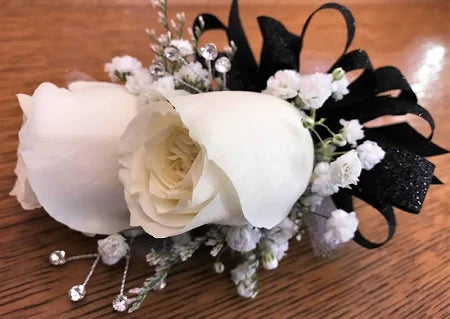 Two White Rose Corsage